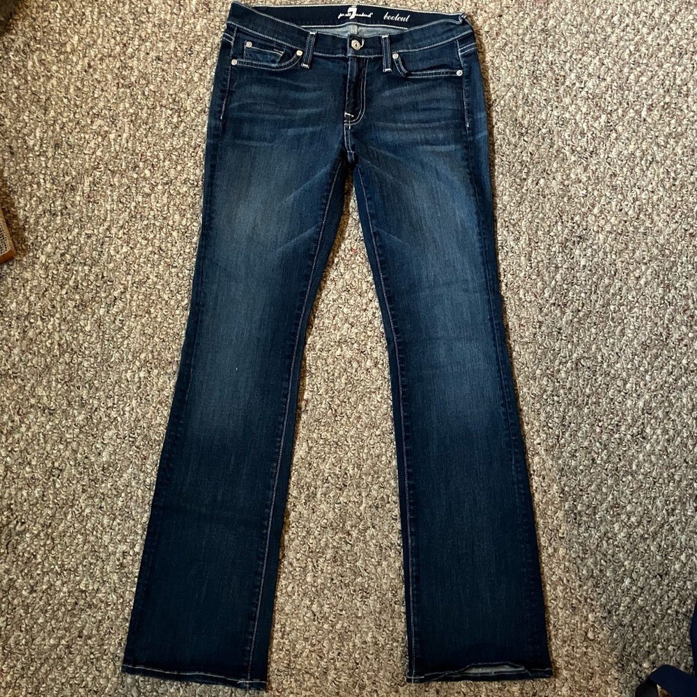 7 For All Mankind Jeans Women 29 Blue Dark Wash Denim Bootcut Flare